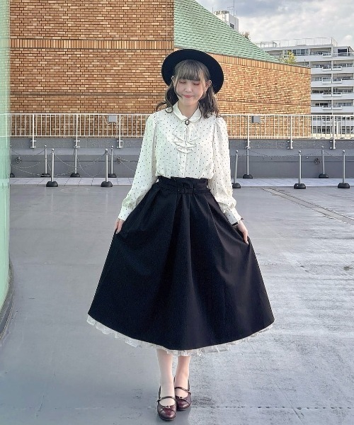 アンアナザーアンジェラス（an another angelus）/【洗える】ブローチ付きドットブラウス an another angelus（アンアナザーアンジェラス） ブラウス シャツ