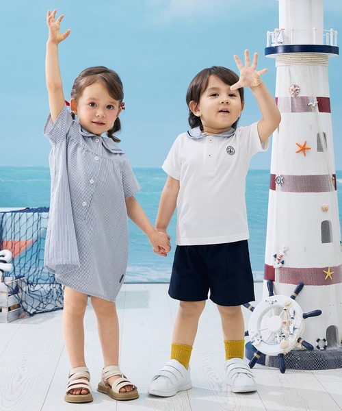 「combimini」 「KIDS」半袖ワンピース 120 ブルー キッズ_画像3