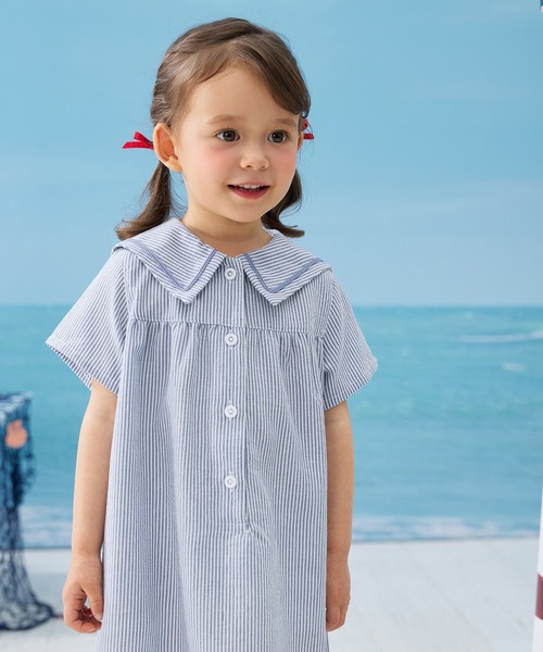 「combimini」 「KIDS」半袖ワンピース 120 ブルー キッズ_画像5