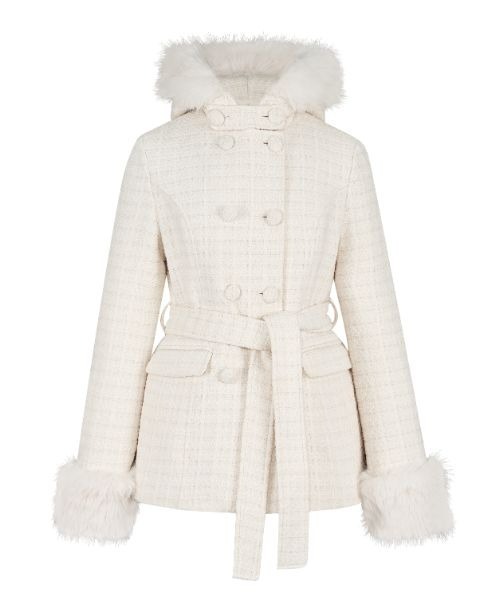 ANDWANG ダウンコート ダウンジャケット Twinkle Button Tweed Coat