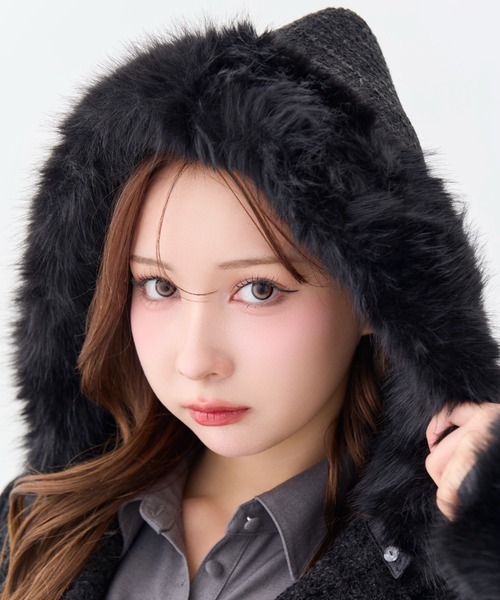 ANDWANG ダウンコート ダウンジャケット Twinkle Button Tweed Coat