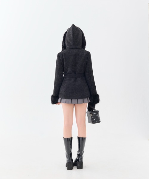 ANDWANG ダウンコート ダウンジャケット Twinkle Button Tweed Coat