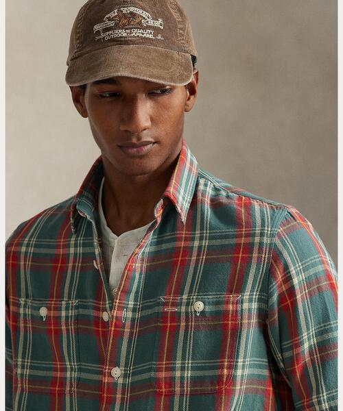 【新品未使用】 POLO RALPH LAUREN ニットフランネルワークシャツ クラシック チェック ブラッシュド フランネル ワークシャツ