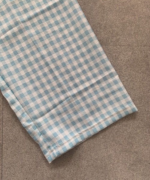 パンツ 「26年春新作」ギンガムワイドイージーパンツ レディース