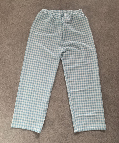 パンツ 「26年春新作」ギンガムワイドイージーパンツ レディース