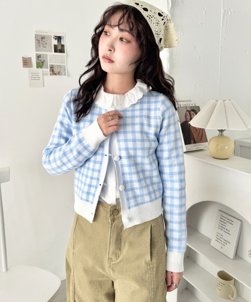 ダイアグラム♡チェックカーディガン ハートチェックビッグカーディガン – BUNNY APARTMENT