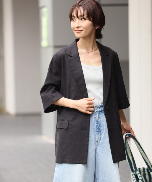 「JOURNAL STANDARD relume」 テーラードジャケット FREE ブラック レディースの画像
