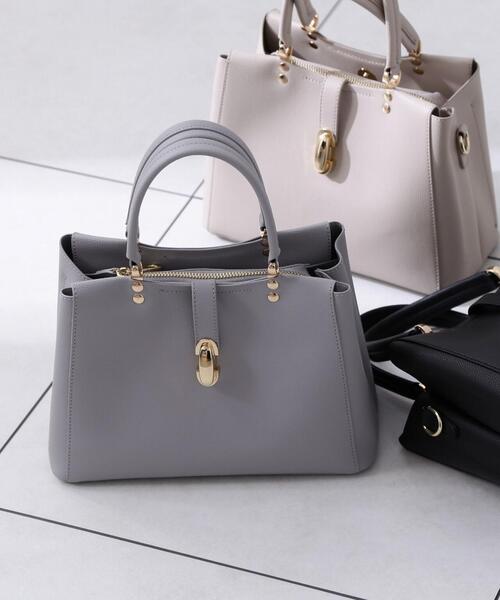 「EDIT COLOGNE」 2WAYバッグ フリ- グレー レディース_画像4