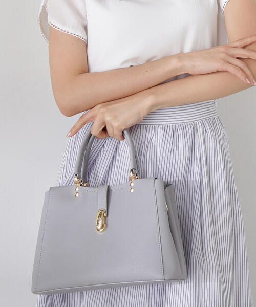 「EDIT COLOGNE」 2WAYバッグ フリ- グレー レディース_画像5