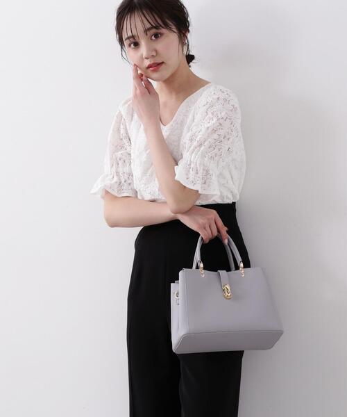 「EDIT COLOGNE」 2WAYバッグ フリ- グレー レディース_画像6