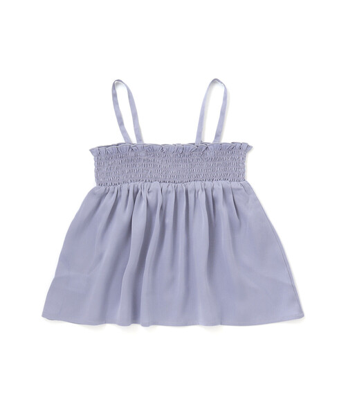 tシャツ ラメジョーゼットシャーリングキャミ+リブボーダー長袖Tシャツセット キッズ 子供服 女の子の画像