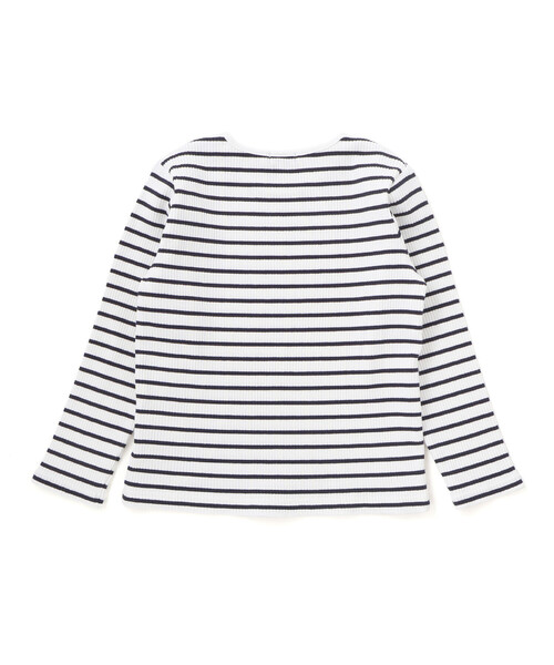 tシャツ ラメジョーゼットシャーリングキャミ+リブボーダー長袖Tシャツセット キッズ 子供服 女の子の画像