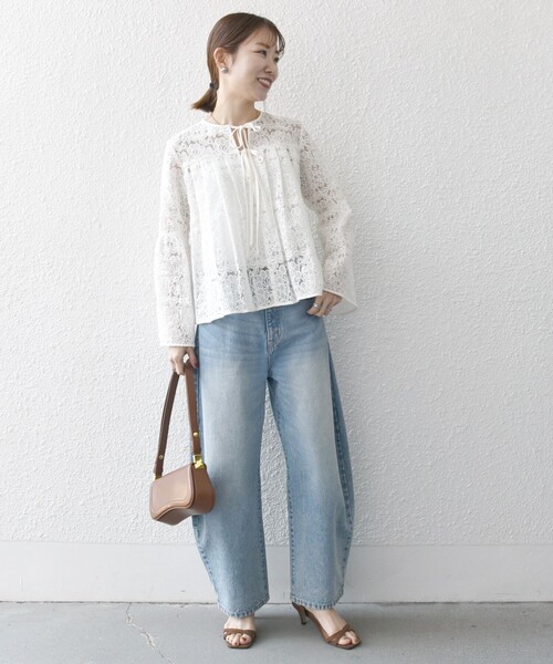 「SHIPS any」 長袖ブラウス ONE SIZE ホワイト レディース_画像3