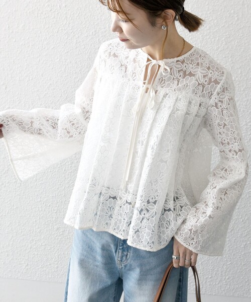 「SHIPS any」 長袖ブラウス ONE SIZE ホワイト レディース_画像5