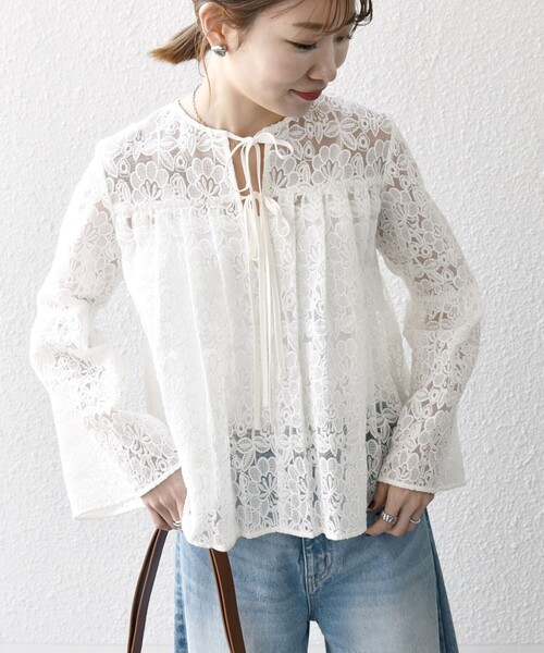 「SHIPS any」 長袖ブラウス ONE SIZE ホワイト レディース_画像6