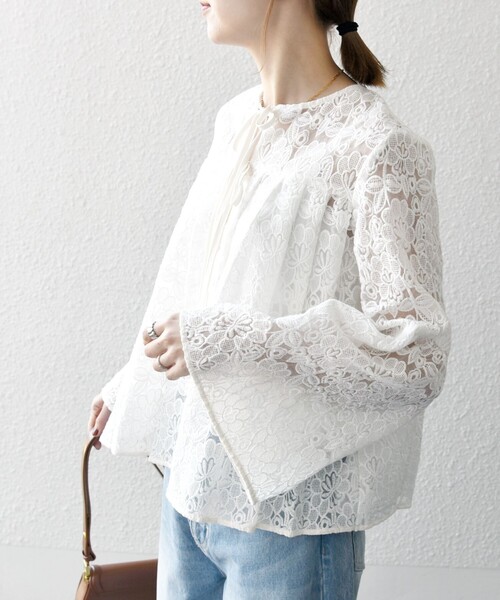 「SHIPS any」 長袖ブラウス ONE SIZE ホワイト レディース_画像7