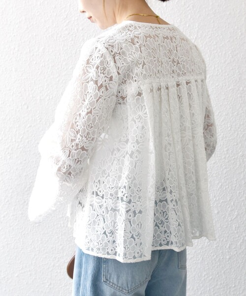 「SHIPS any」 長袖ブラウス ONE SIZE ホワイト レディース_画像8