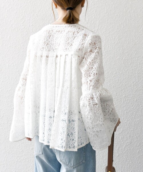 「SHIPS any」 長袖ブラウス ONE SIZE ホワイト レディース_画像9