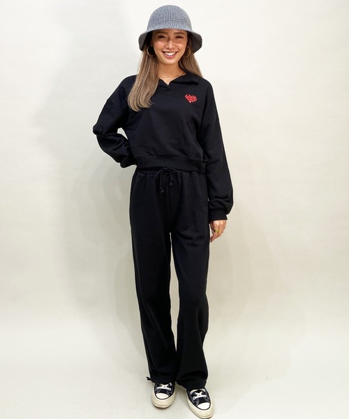 「LOVE BOAT」 スウェットカットソー L ブラック レディース_画像3