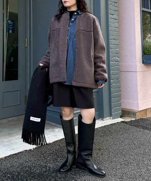 「fredy emue」 ダッフルコート 38 チャコールグレー レディース_画像2