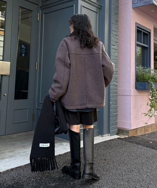 「fredy emue」 ダッフルコート 38 チャコールグレー レディース_画像4