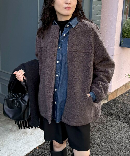 「fredy emue」 ダッフルコート 38 チャコールグレー レディース_画像6