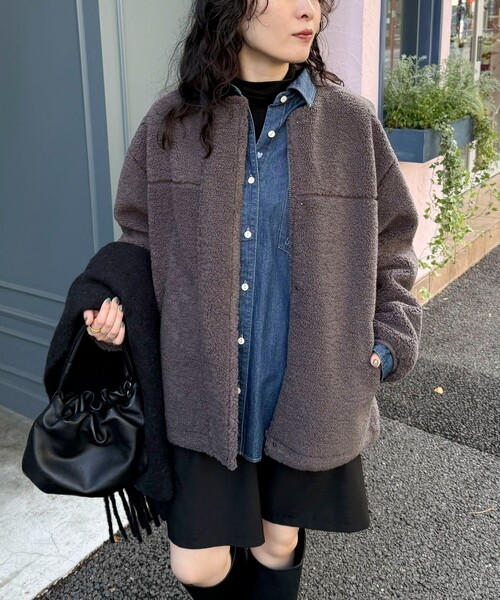 「fredy emue」 ダッフルコート 38 チャコールグレー レディース_画像7