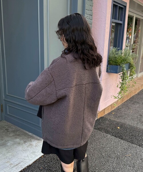 「fredy emue」 ダッフルコート 38 チャコールグレー レディース_画像8