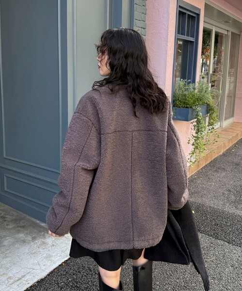 「fredy emue」 ダッフルコート 38 チャコールグレー レディース_画像9