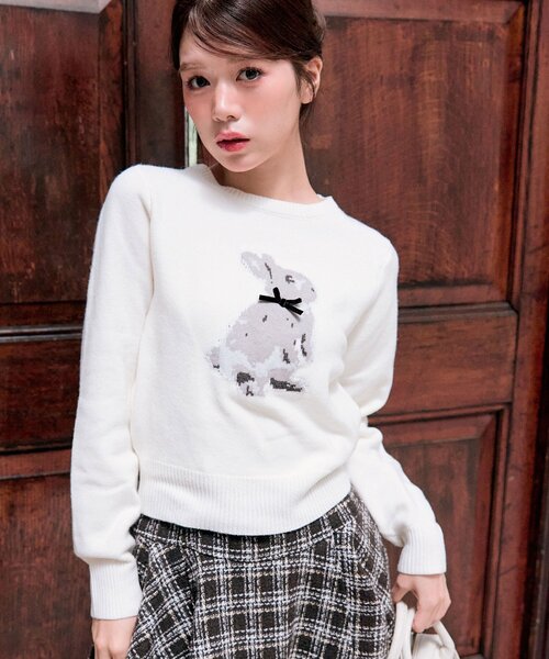 「OLIVE des OLIVE」 長袖ニット FREE トップグレー レディース_画像2