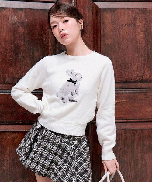 「OLIVE des OLIVE」 長袖ニット FREE トップグレー レディース_画像3