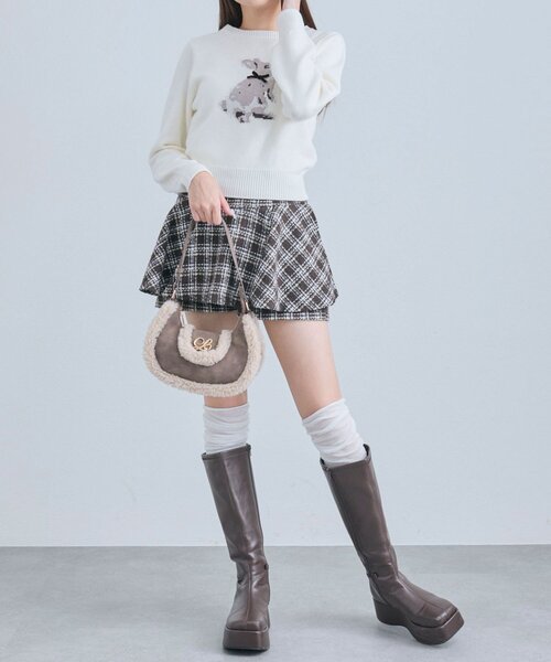 「OLIVE des OLIVE」 長袖ニット FREE トップグレー レディース_画像8