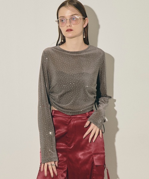 「VIOLETTA」 長袖カットソー FREE グレー レディース_画像4