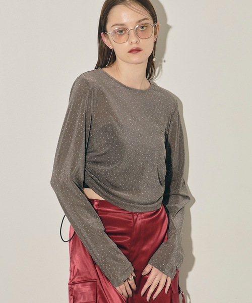 「VIOLETTA」 長袖カットソー FREE グレー レディース_画像5