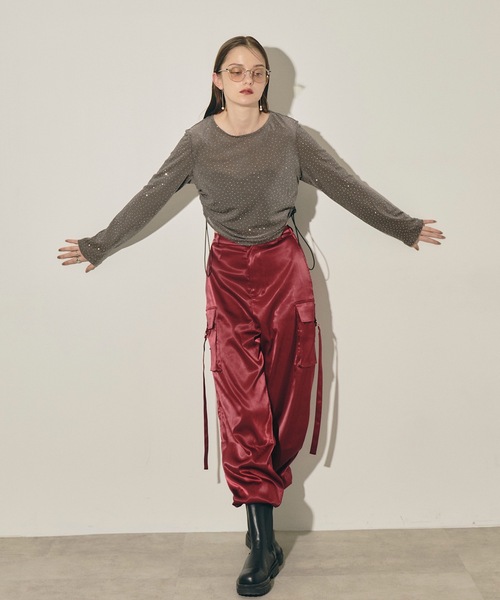 「VIOLETTA」 長袖カットソー FREE グレー レディース_画像6