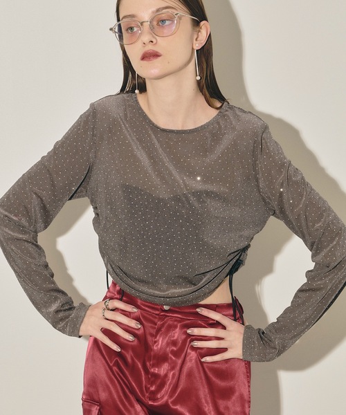 「VIOLETTA」 長袖カットソー FREE グレー レディース_画像9