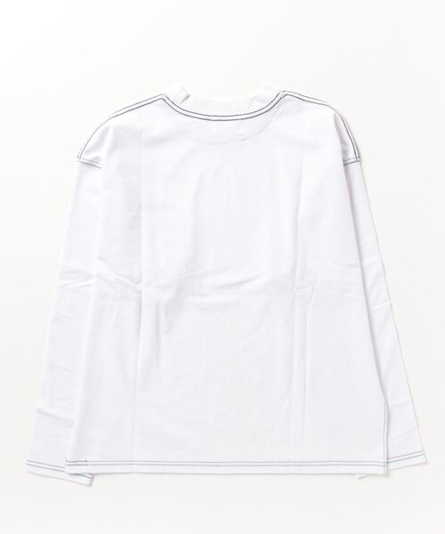 「DOUBLE STEAL」 長袖Tシャツ LARGE ホワイト メンズ_画像2