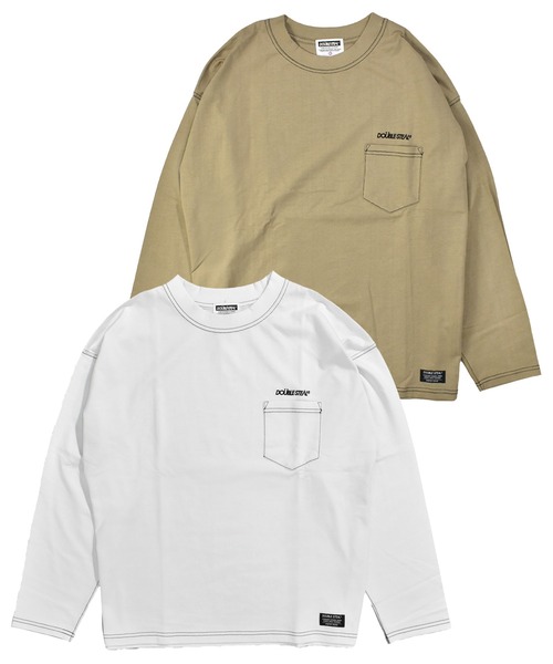 「DOUBLE STEAL」 長袖Tシャツ LARGE ホワイト メンズ_画像3