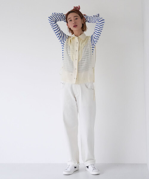 「SLOBE citron.」 デニムパンツ 38 アイボリー レディース_画像3