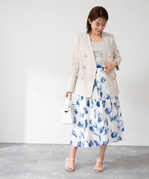 「NOLLEY'S Sophi」 フレアスカート 38 ホワイト系その他4 レディース_画像2