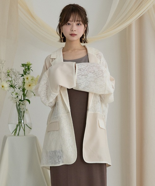 mideal（マイディール） ジャケット テーラードジャケット lace over