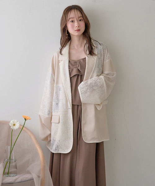 mideal（マイディール） ジャケット テーラードジャケット lace over