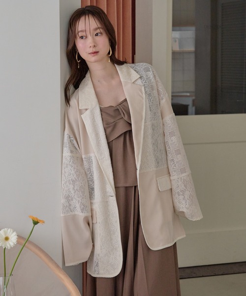 mideal（マイディール） ジャケット テーラードジャケット lace over
