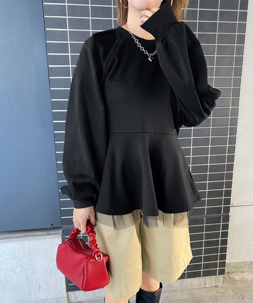 「junoah」 スウェットカットソー X-LARGE 杢グレー レディース_画像2