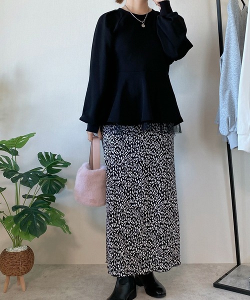 「junoah」 スウェットカットソー X-LARGE 杢グレー レディース_画像7