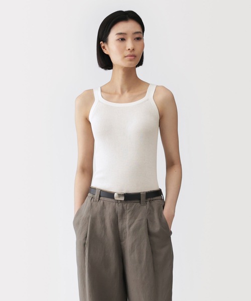 【新品・未使用】ブラミンク コットンニットタンクトップ MUJI Labo タンクトップ ノースリーブ 「MUJI Labo」婦人 強撚コットン