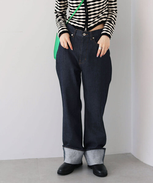 「SLOBE citron.」 デニムパンツ 38 ネイビー レディース_画像9