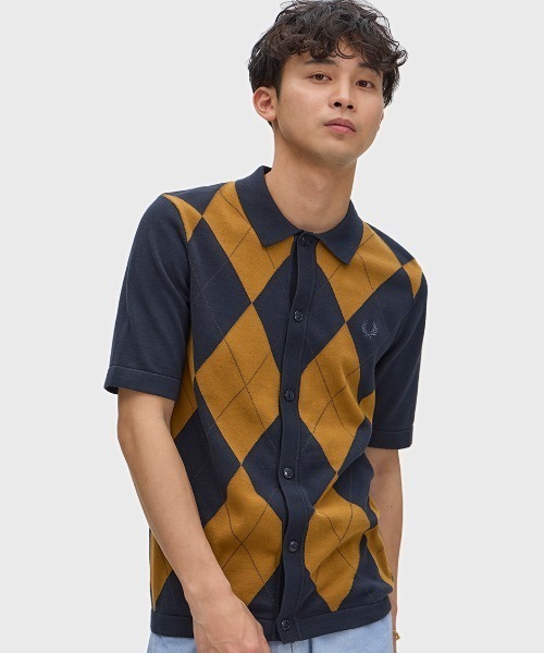 FRED PERRY（フレッドペリー） ポロシャツ Argyle Button Through