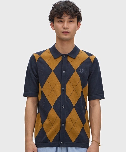 FRED PERRY（フレッドペリー） ポロシャツ Argyle Button Through