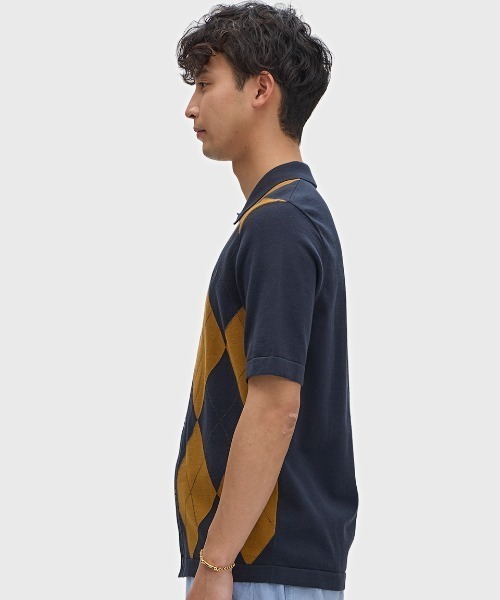 FRED PERRY（フレッドペリー） ポロシャツ 半袖 Argyle Button Through
